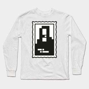 Minimalist Mona Lisa - Black & White Long Sleeve T-Shirt